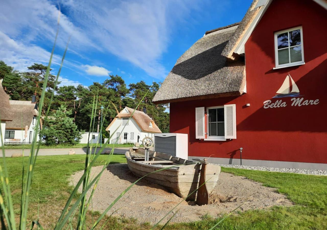 Modernes Reetdach-Ostseeferienhaus Bella Mare, Insel Usedom Mit Sauna, Kamin & Sonnenterrasse Zirchow Exterior foto