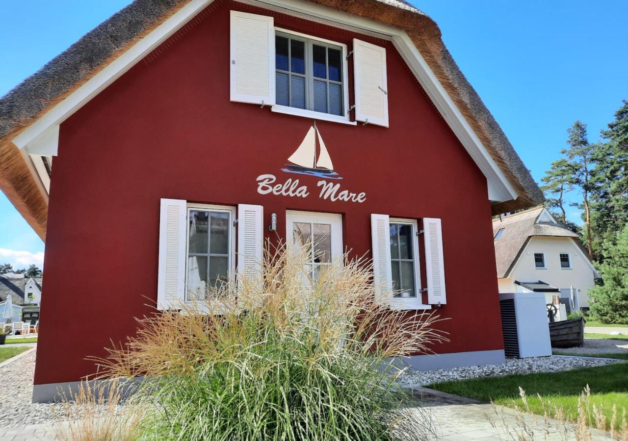 Modernes Reetdach-Ostseeferienhaus Bella Mare, Insel Usedom Mit Sauna, Kamin & Sonnenterrasse Zirchow Exterior foto